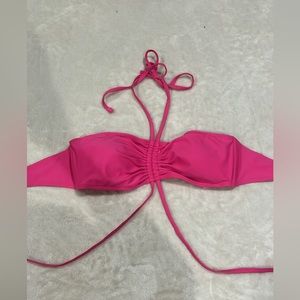 Pink halter bikini top